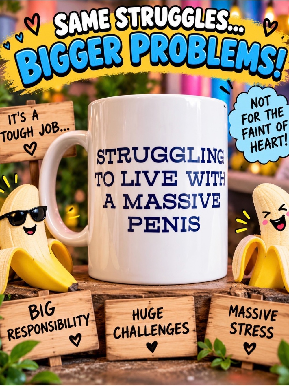 STRUGGLING TO LIVE WITH A MASSIVE P*NIS MUG 🍆